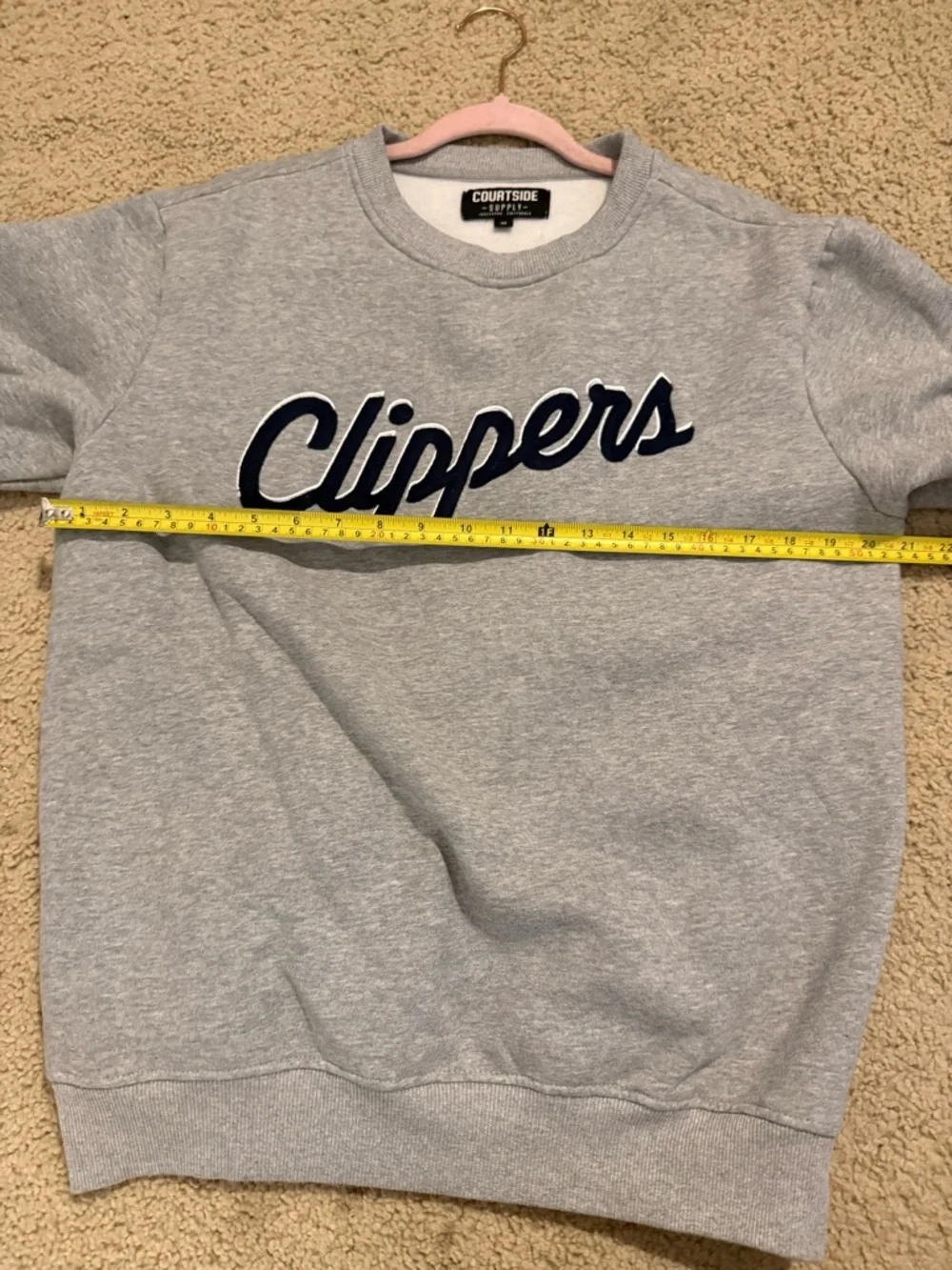 LA Clippers Crewneck Sweatshirt Mens M Gray Courtside Supply NBA Fleece Pullover